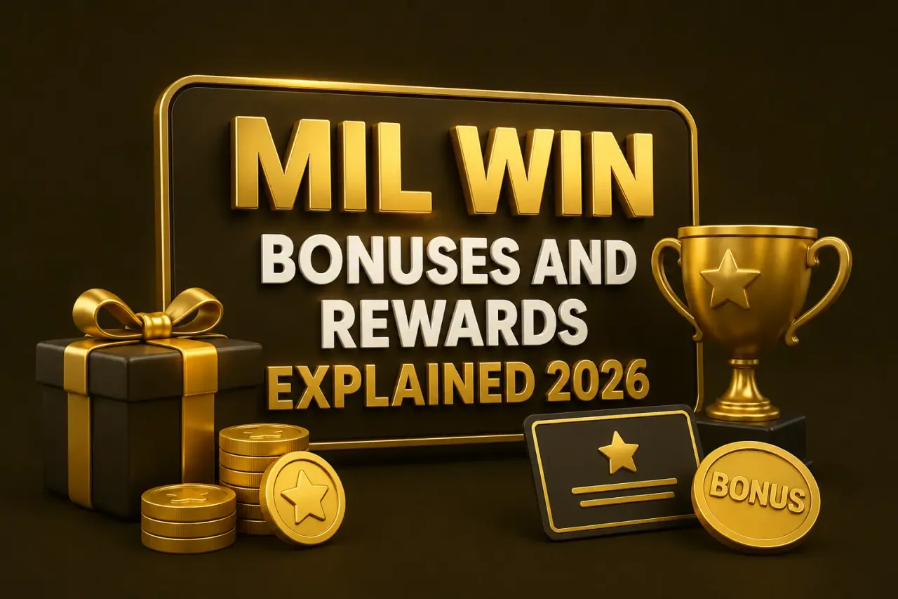 Wrapped gift boxes beside a gold trophy and a bonus badge